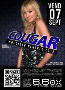 soirée cougar à Clermont-Ferrand au B.Box Club le 7 septembre 2012